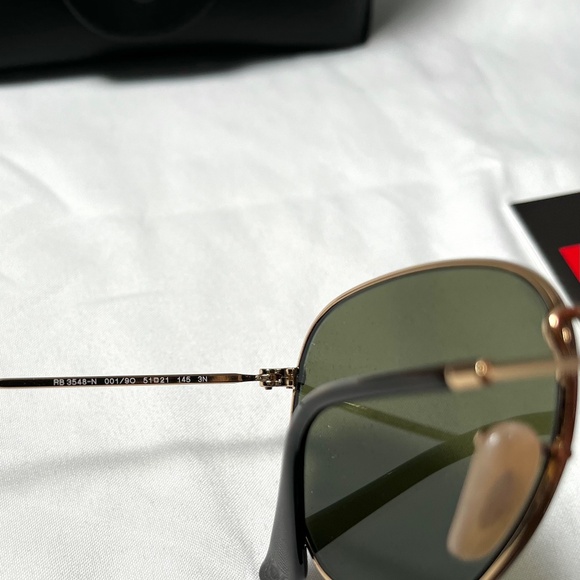 Ray-Ban Hexagonal sunglasses (RB3548N). Gold frame/blue mirrored lenses main image 4